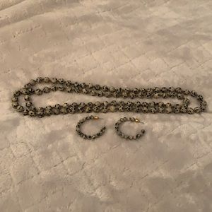 Speckled Bead Earring and Necklace Set